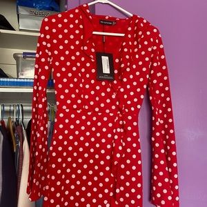Red pooka dot dress